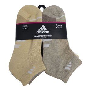 Adidas Womens Cushioned Low-Cut Socks 6-Pack Aeroready Technology Shoe Size 5-10